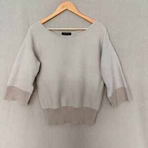 White House Black Market | Metallic Knit Sweater | Contrast Trim